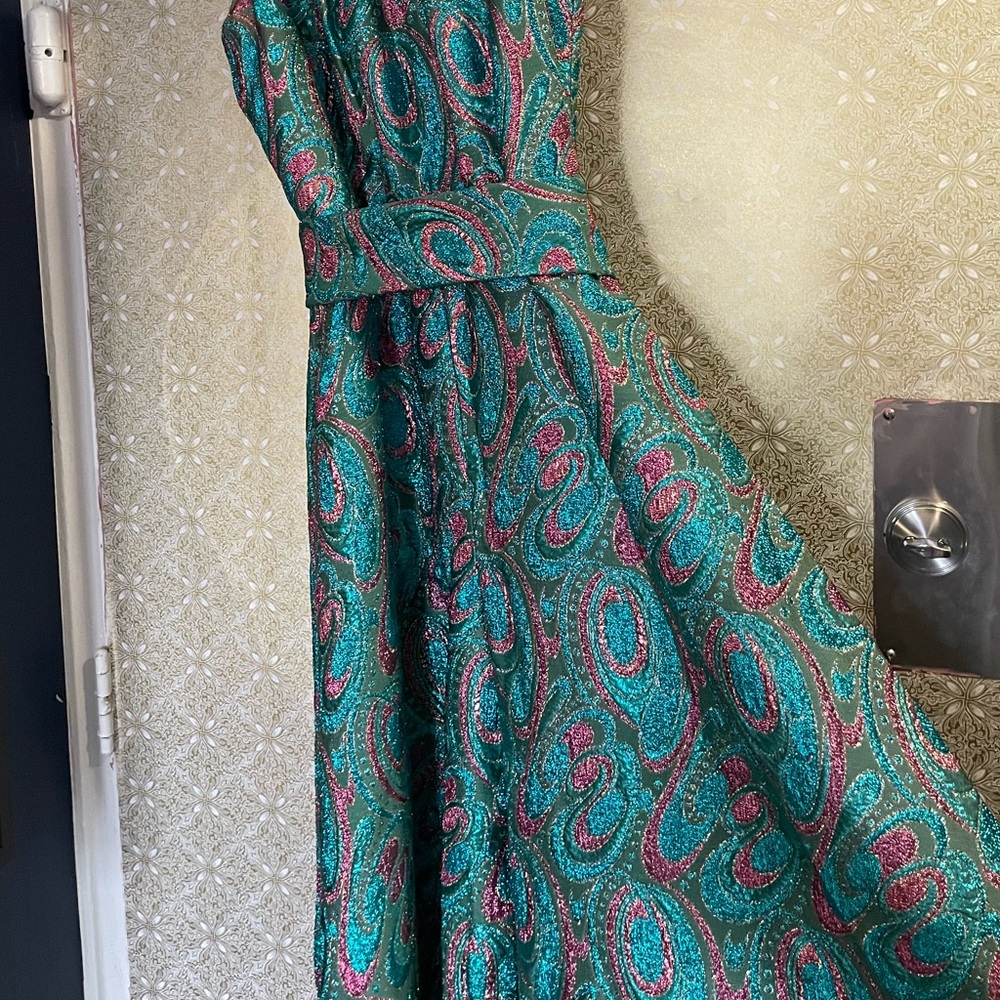 Vintage 1960s Wide Leg Metallic Jumpsuit